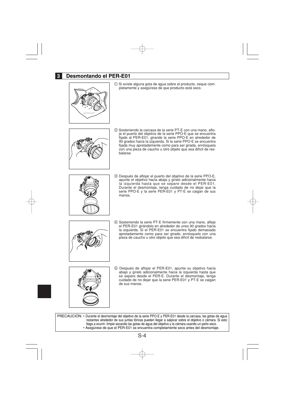 S-4 3 desmontando el per-e01 | Olympus PER-E01 User Manual | Page 38 / 60