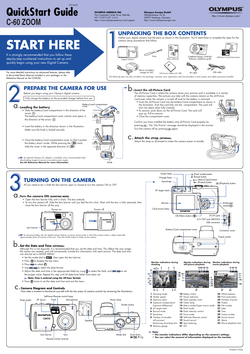 Olympus ZOOM C-60 User Manual | 2 pages