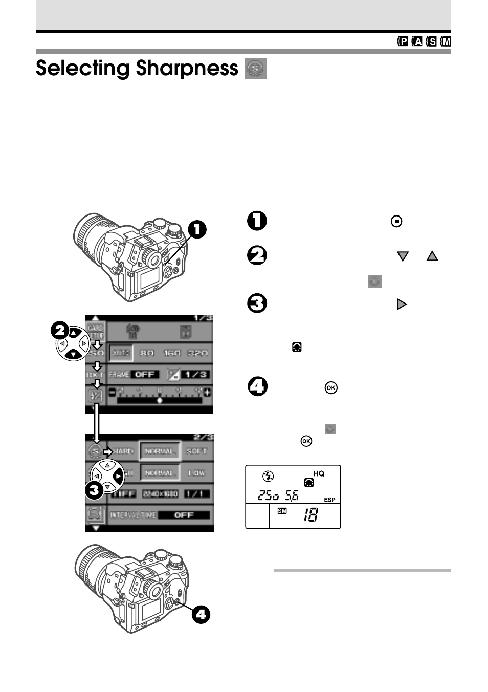 Selecting sharpness | Olympus VT1621-01 User Manual | Page 108 / 202