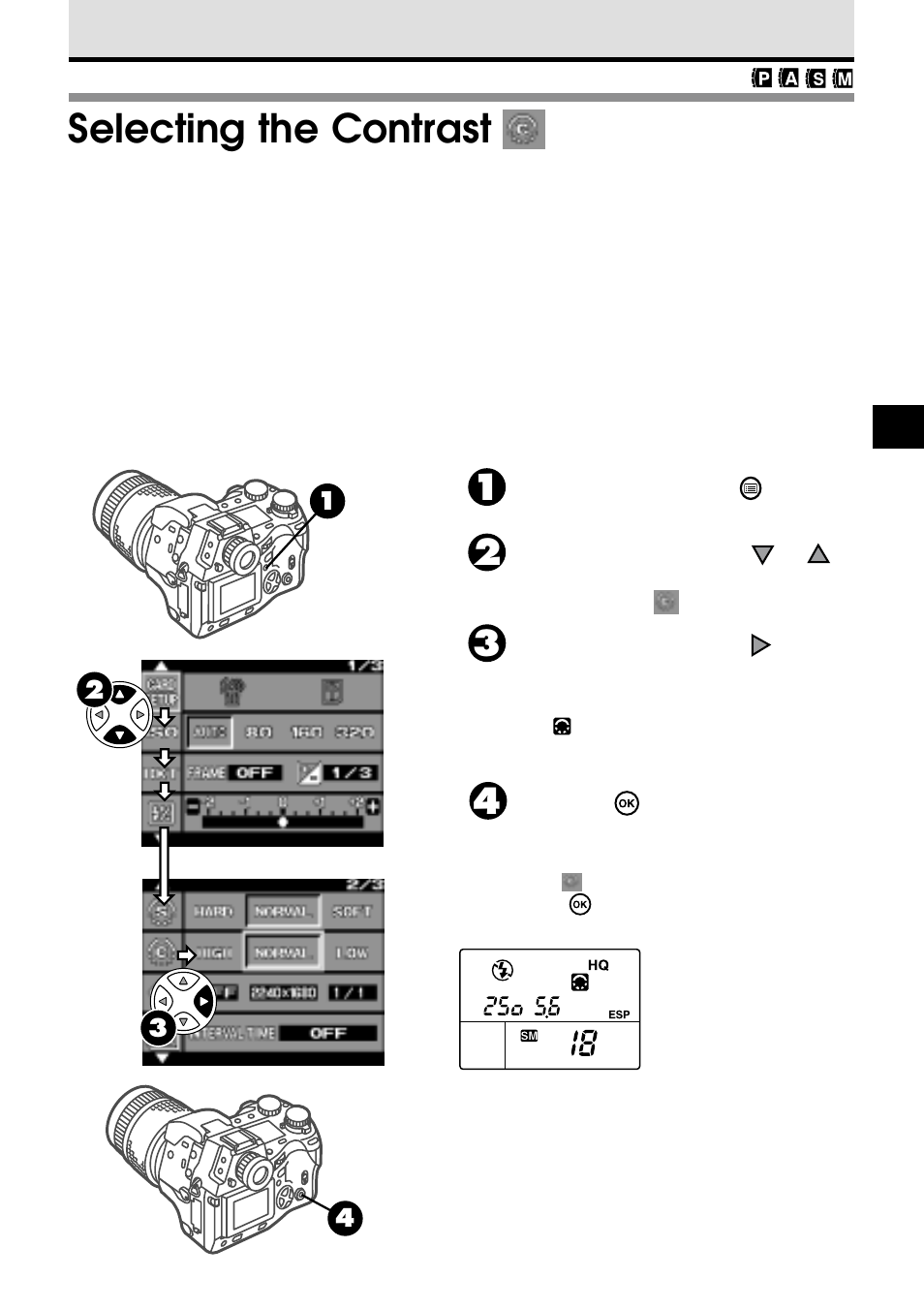 Selecting the contrast | Olympus VT1621-01 User Manual | Page 109 / 202