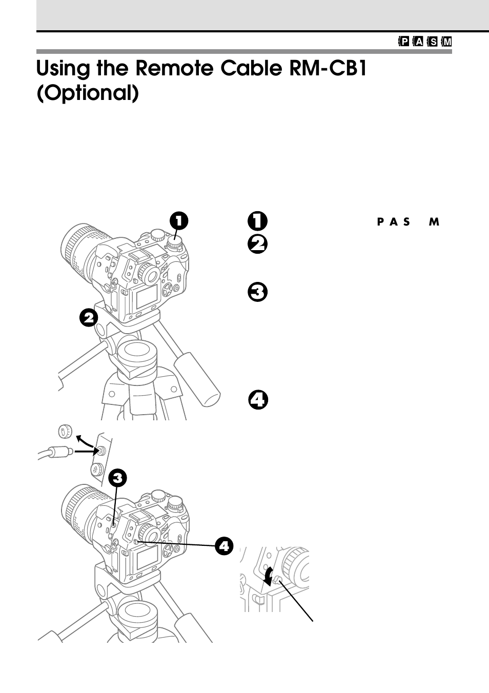 Using the remote cable rm-cb1 (optional) | Olympus VT1621-01 User Manual | Page 118 / 202