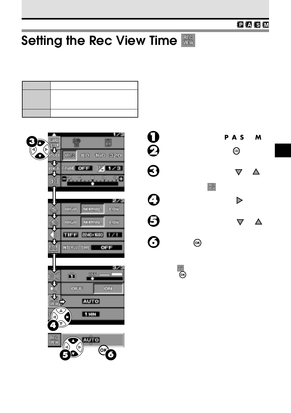 Setting the rec view time | Olympus VT1621-01 User Manual | Page 127 / 202
