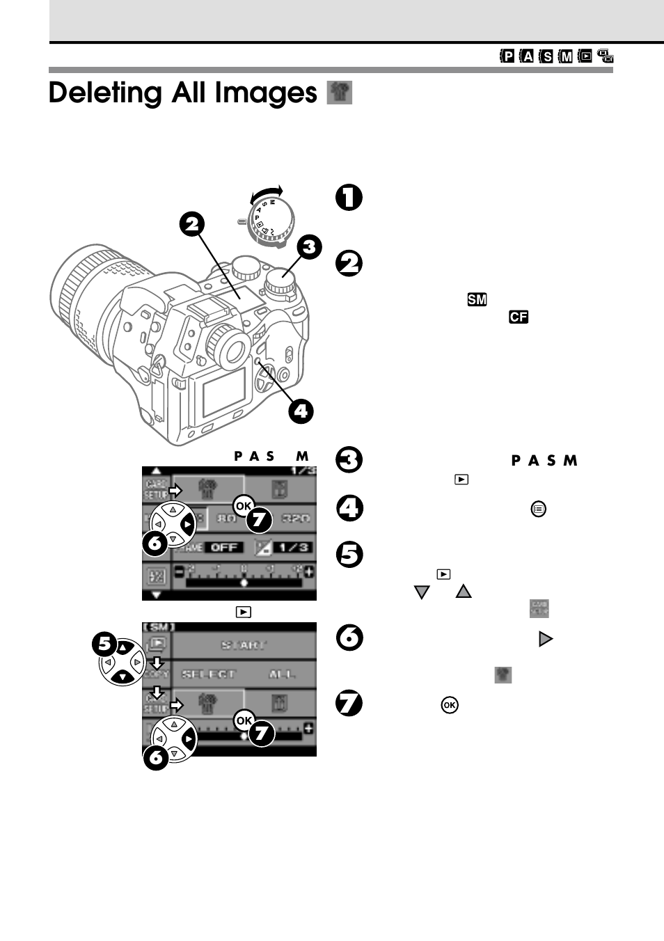 Deleting all images | Olympus VT1621-01 User Manual | Page 152 / 202