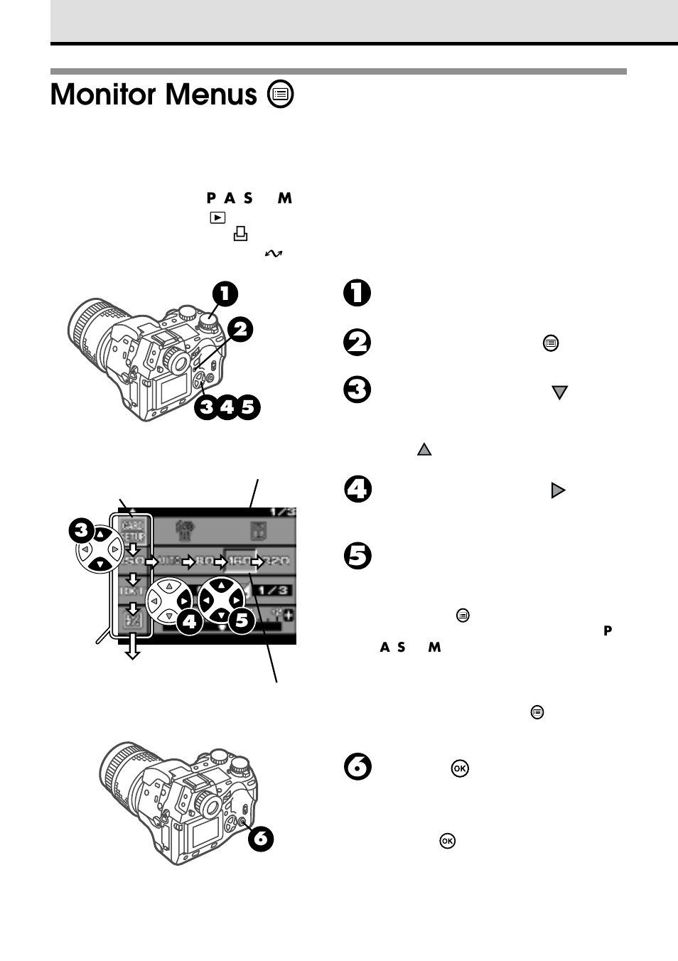 Monitor menus | Olympus VT1621-01 User Manual | Page 176 / 202