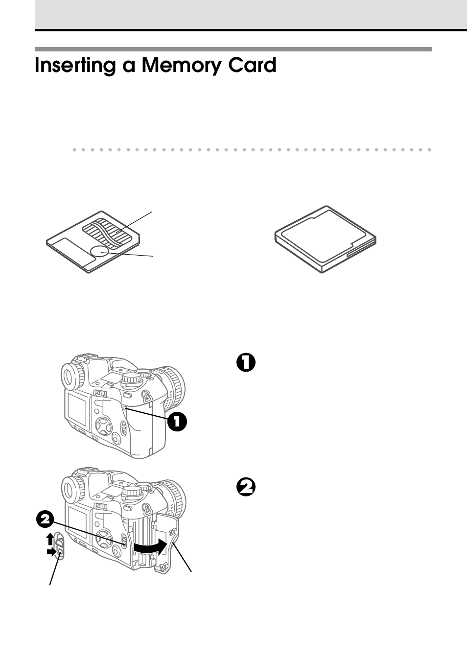 Make sure that the card access lamp is off, Card cover lock, While pressing here, slide up. card cover | Olympus VT1621-01 User Manual | Page 32 / 202