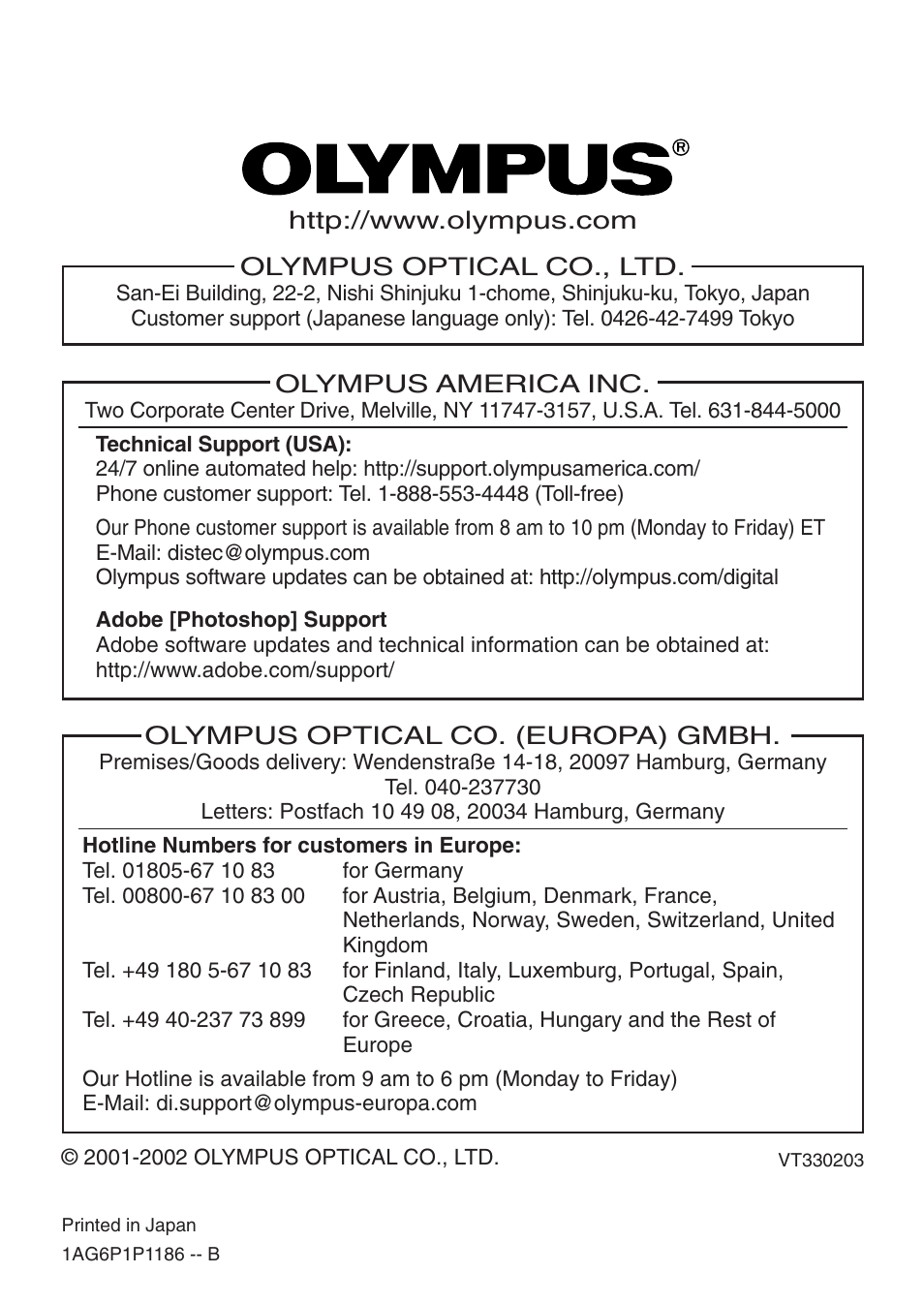 Olympus C-3020ZOOM User Manual | Page 180 / 180