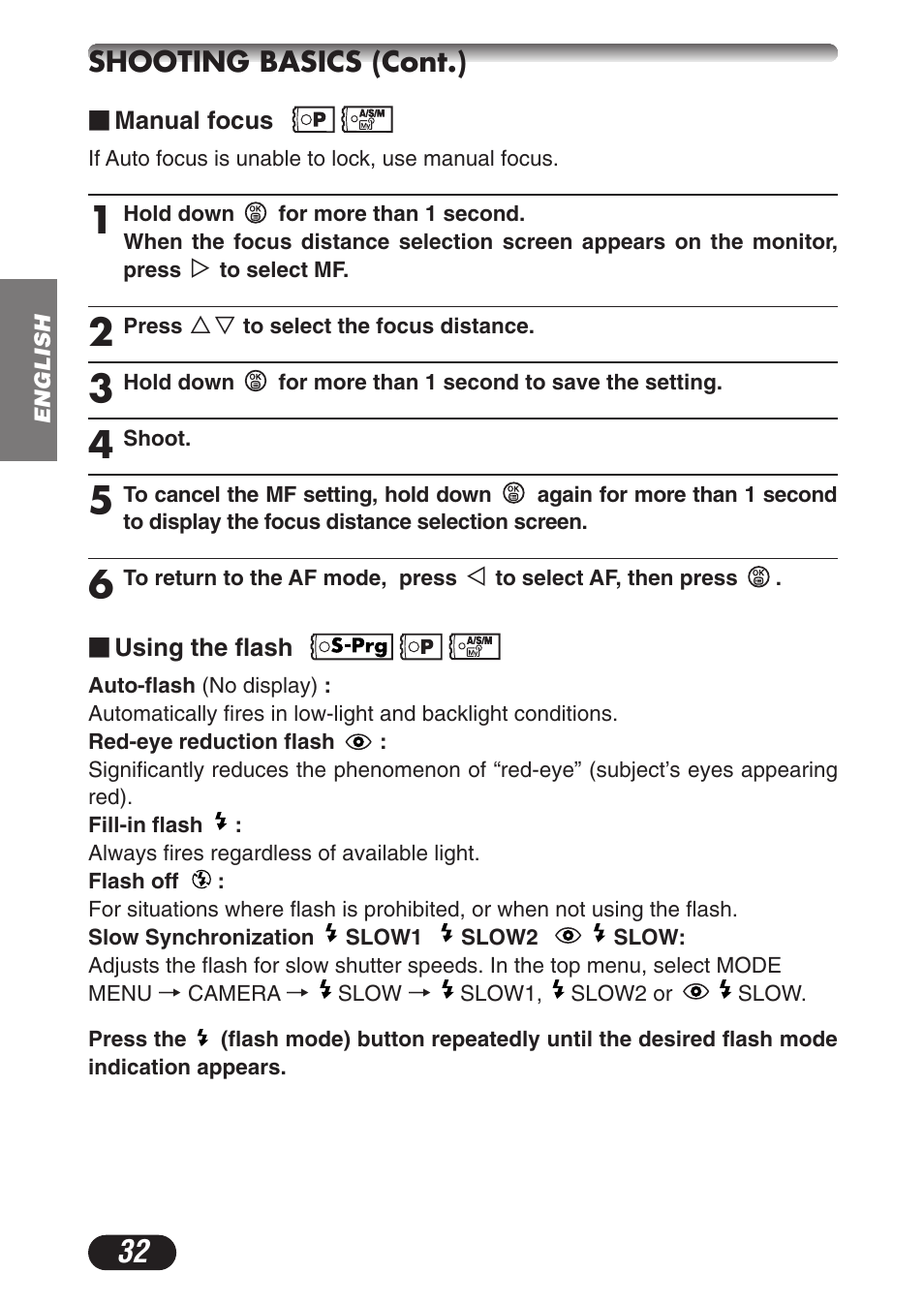Shooting basics (cont.) | Olympus C-3020ZOOM User Manual | Page 32 / 180