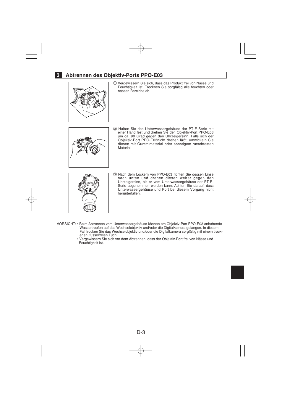D-3 3 abtrennen des objektiv-ports ppo-e03 | Olympus PPO-E03 User Manual | Page 29 / 60