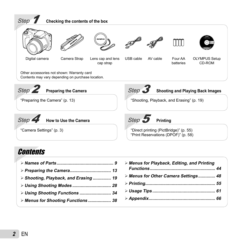 Olympus SP-610UZ User Manual | Page 2 / 84