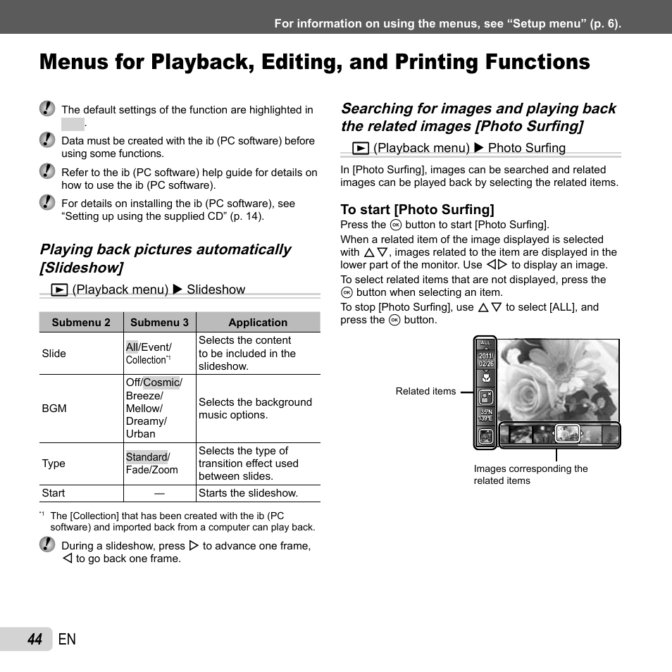 44 en | Olympus SP-610UZ User Manual | Page 44 / 84