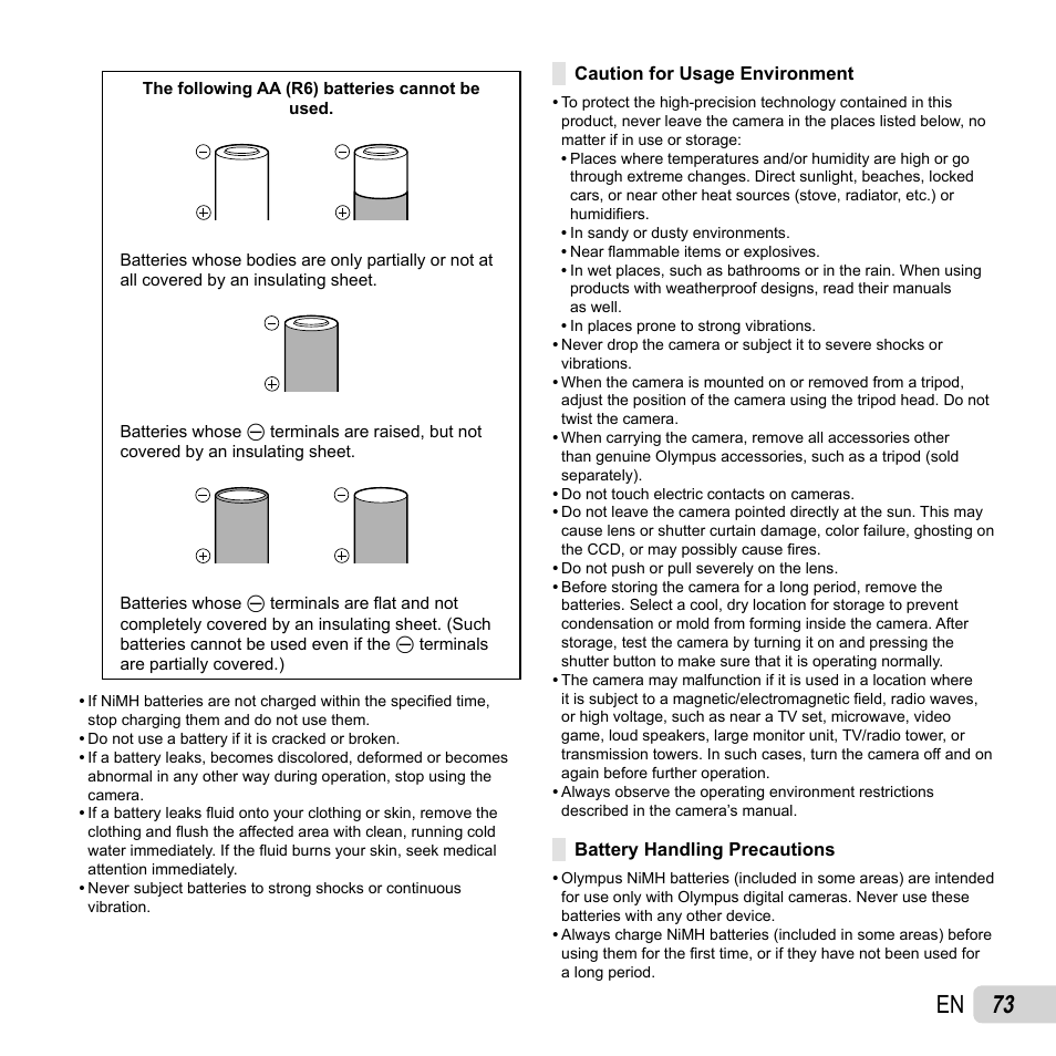 73 en | Olympus SP-610UZ User Manual | Page 73 / 84