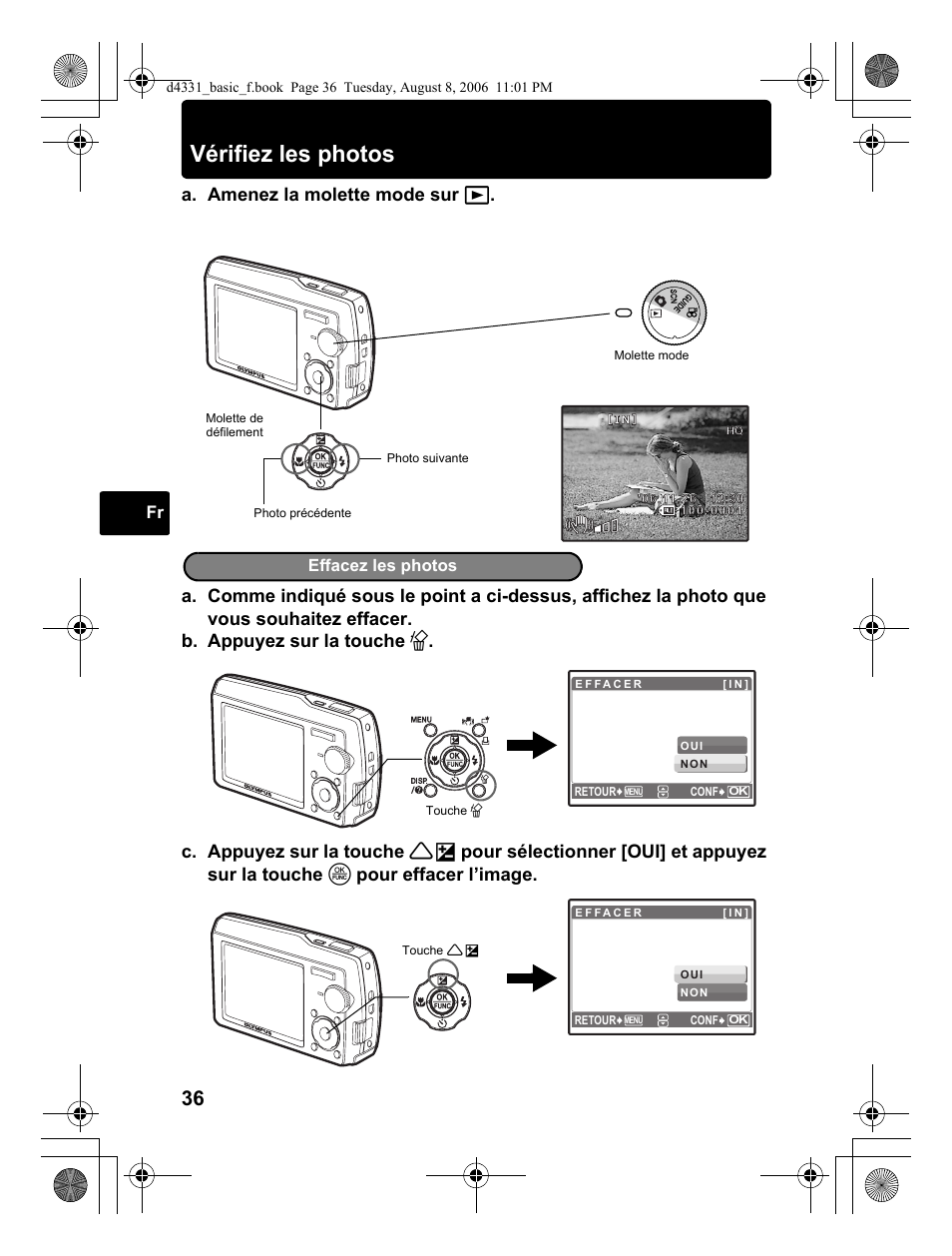 Vérifiez les photos | Olympus D 1000 User Manual | Page 36 / 84