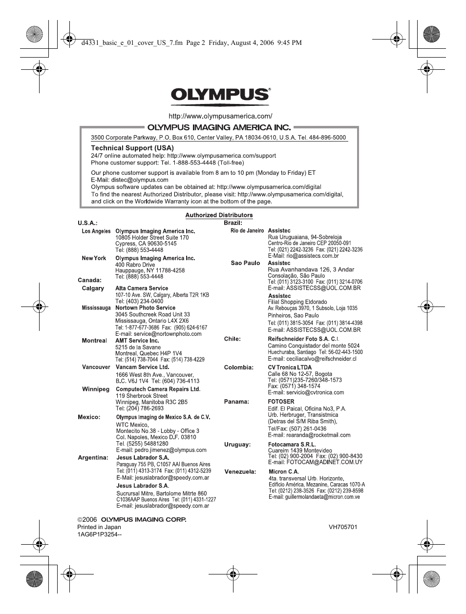 Olympus D 1000 User Manual | Page 84 / 84