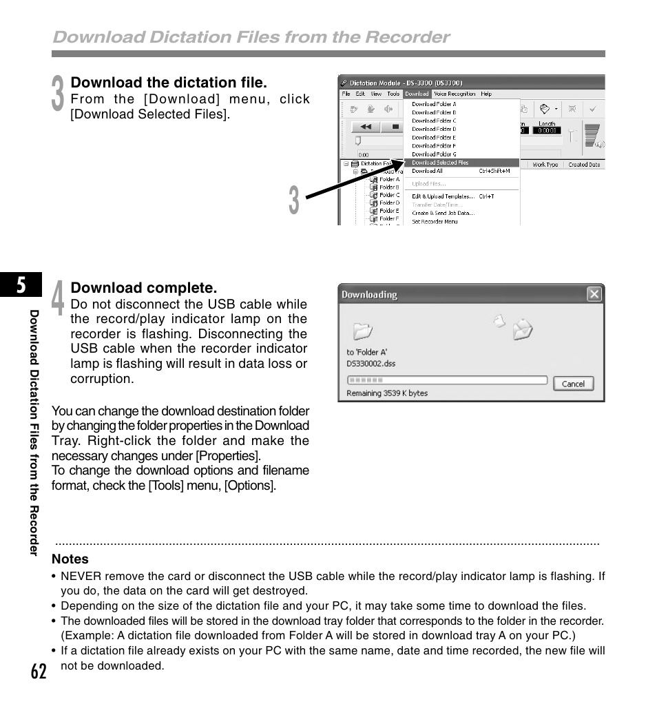 Olympus DS3300 User Manual | Page 62 / 94