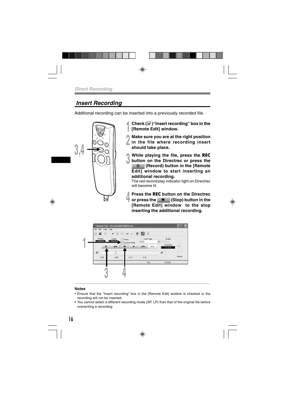 Olympus Directrec DR-1000 User Manual | Page 16 / 36