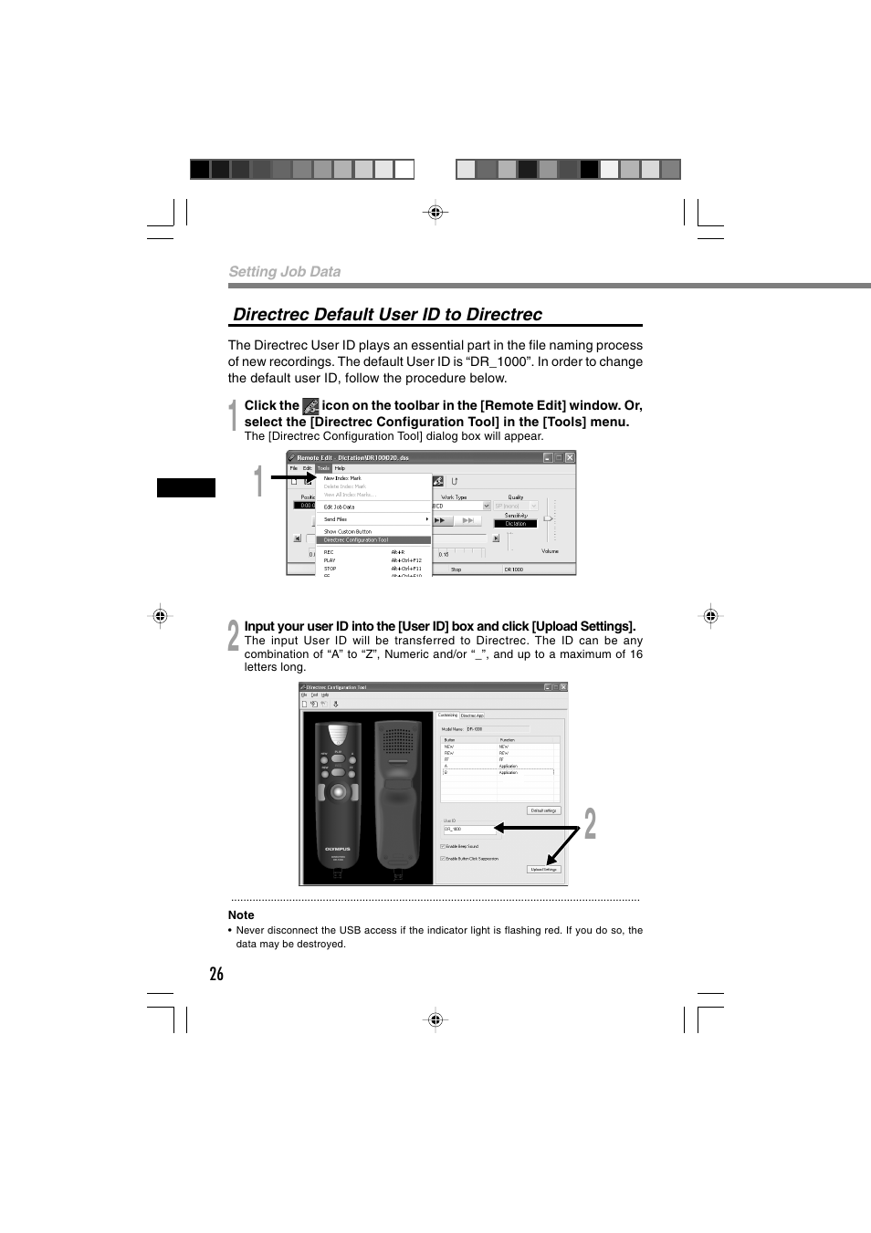 Olympus Directrec DR-1000 User Manual | Page 26 / 36