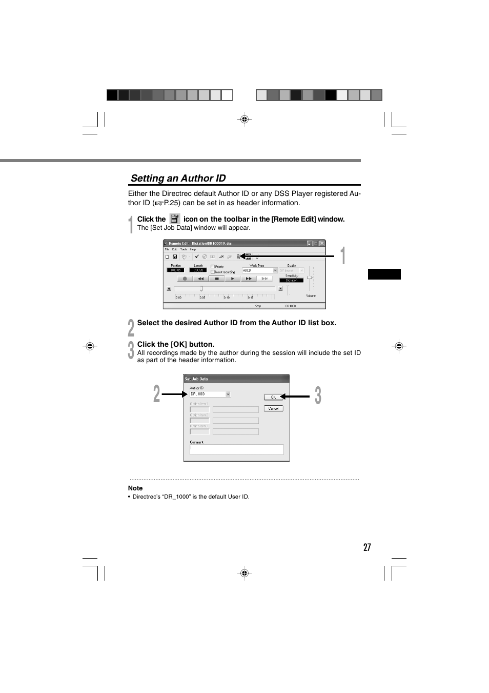 Olympus Directrec DR-1000 User Manual | Page 27 / 36