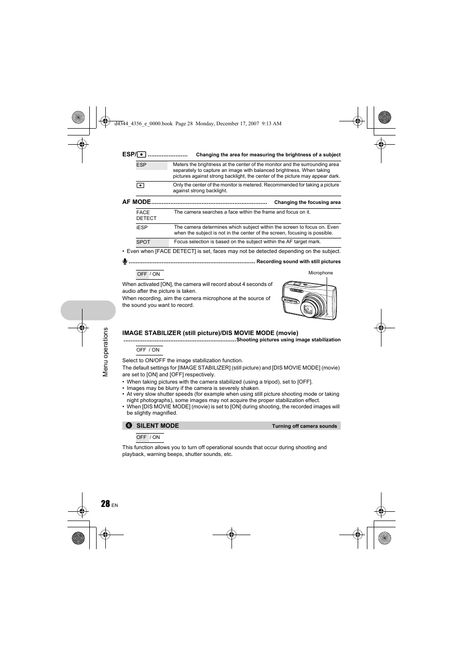 Esp/n, P.28 | Olympus 1020 User Manual | Page 28 / 84