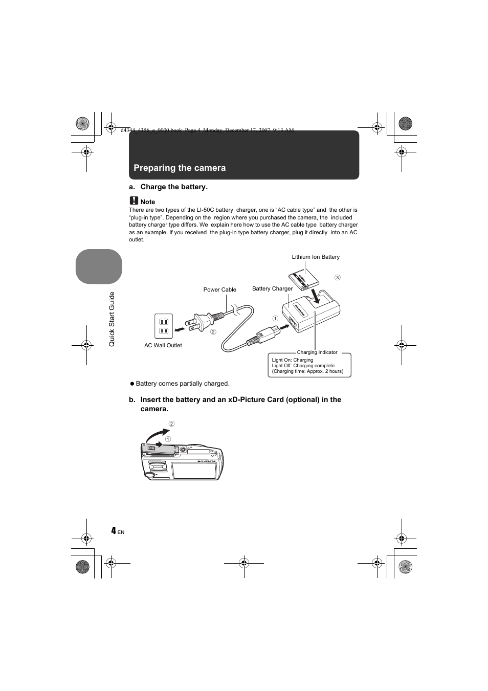 Preparing the camera | Olympus 1020 User Manual | Page 4 / 84