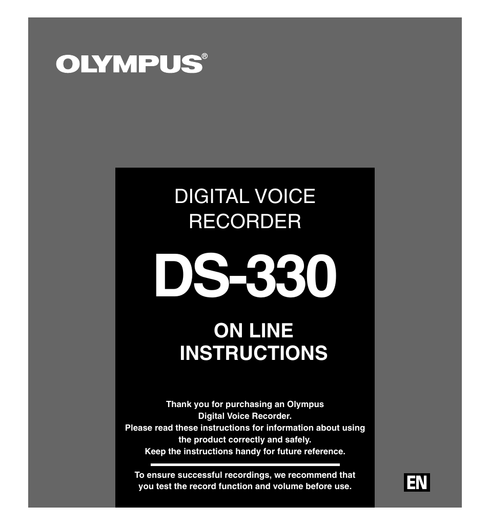 Olympus DS-333 User Manual | 76 pages