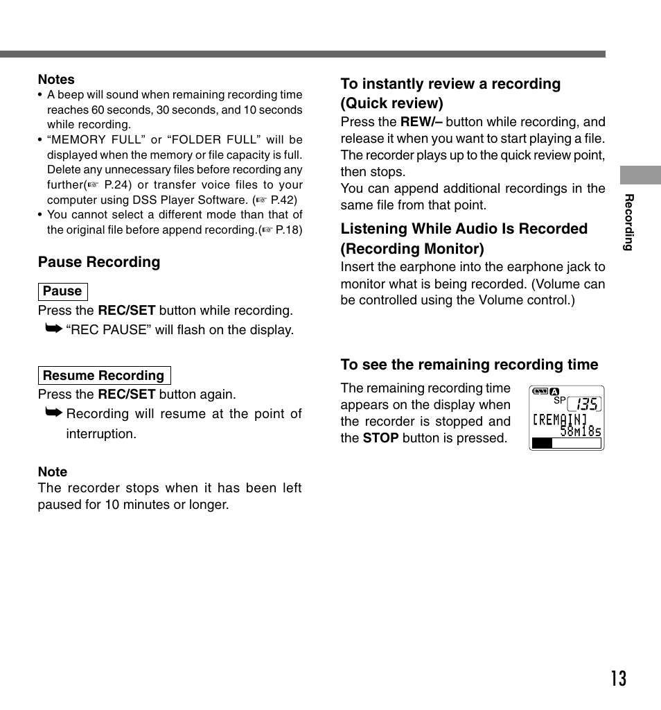 Olympus DS-333 User Manual | Page 13 / 76