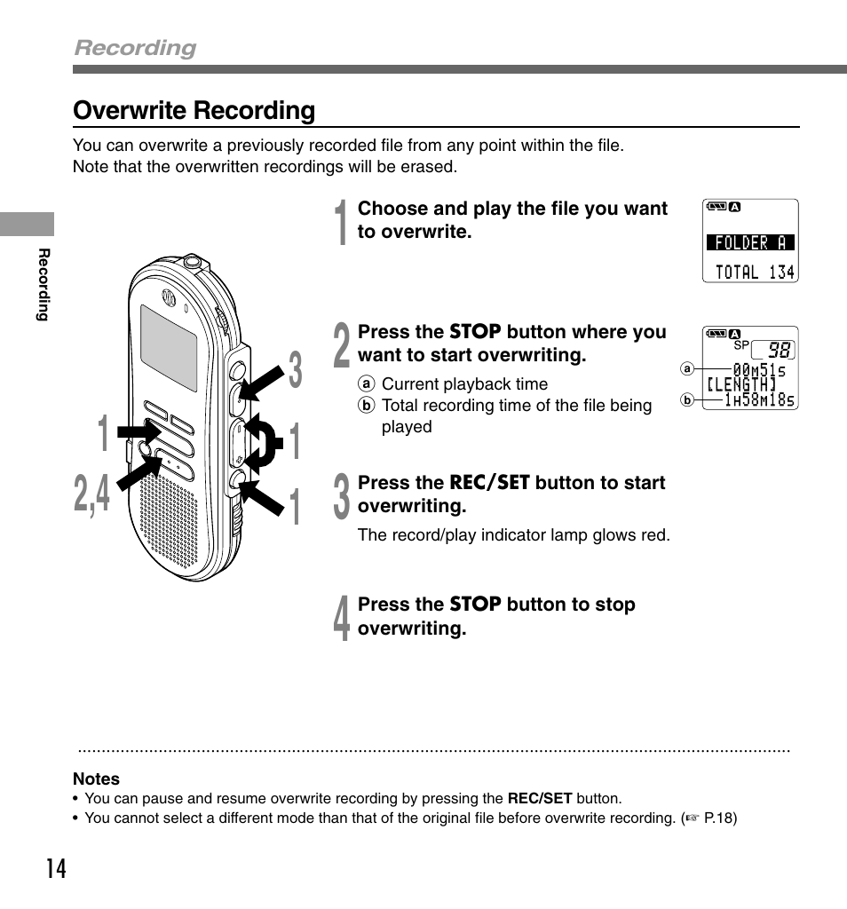 Olympus DS-333 User Manual | Page 14 / 76