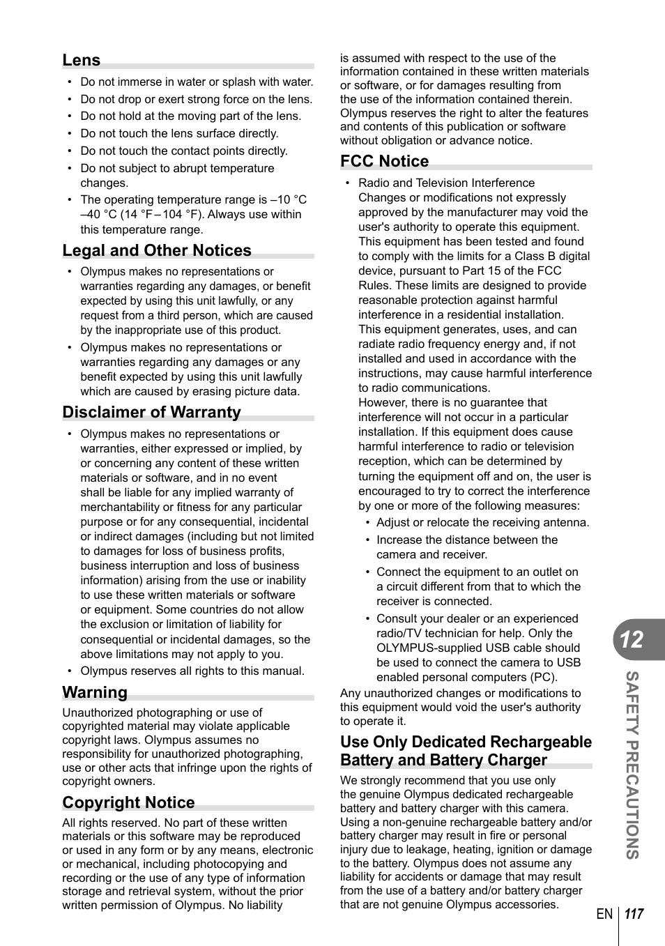 Olympus E-PL2 User Manual | Page 117 / 124
