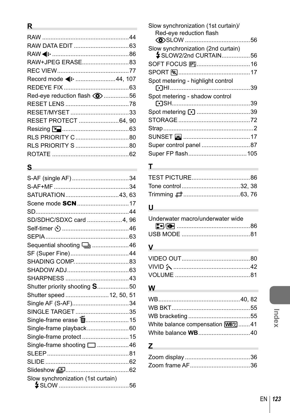 Olympus E-PL2 User Manual | Page 123 / 124
