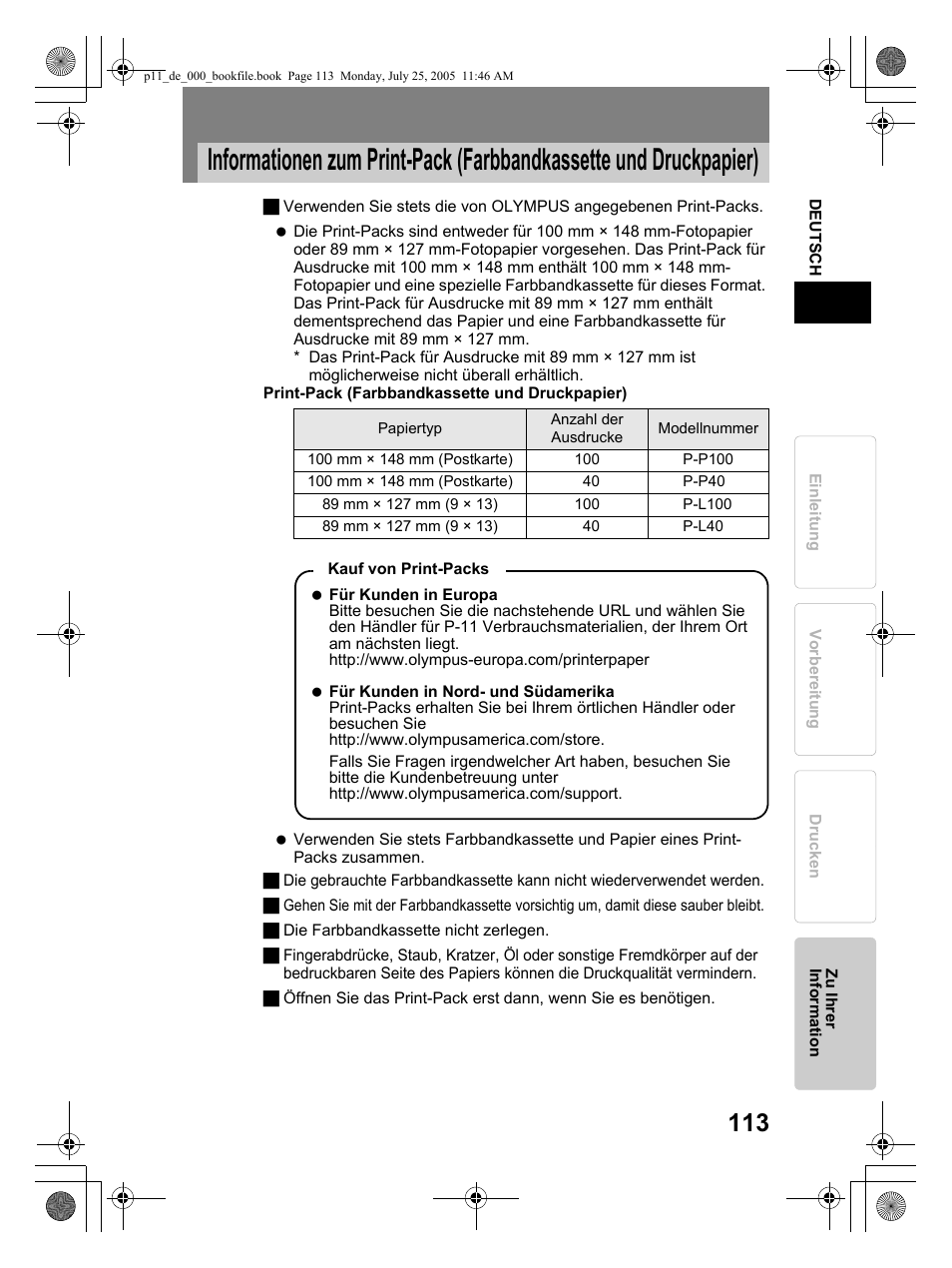 Olympus P-11 User Manual | Page 113 / 164