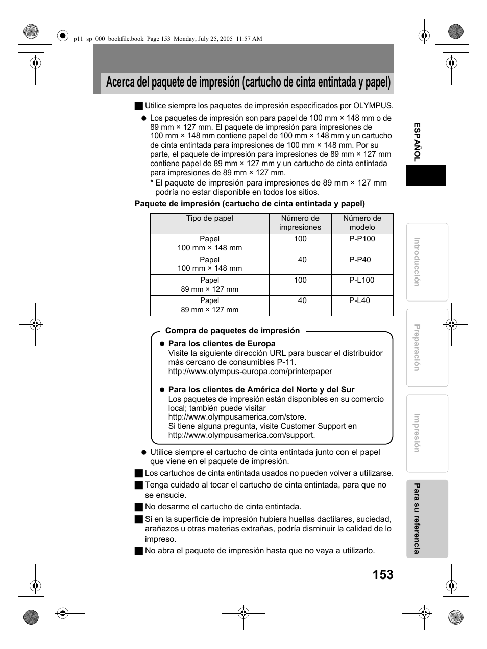 Olympus P-11 User Manual | Page 153 / 164