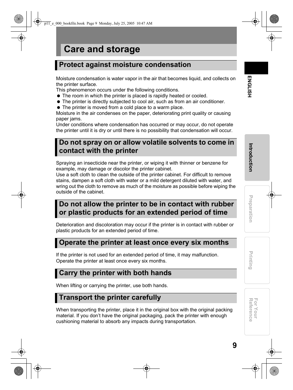 Care and storage | Olympus P-11 User Manual | Page 9 / 164