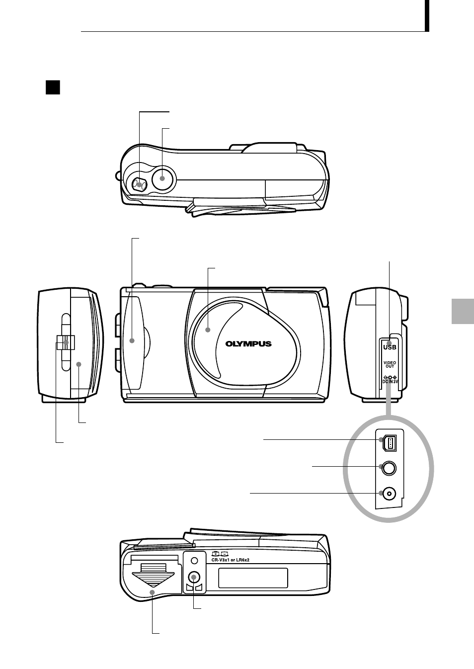 Reparación, Í nombres de las partes | Olympus C-1 D-150 User Manual | Page 113 / 146