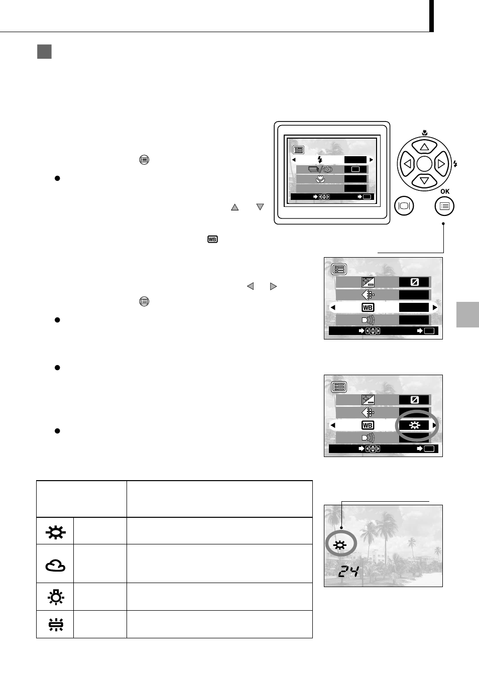 Ívariación del tono de color de la imagen, Procedimiento de operación, Ajustes del balance del blanco | Olympus C-1 D-150 User Manual | Page 131 / 146