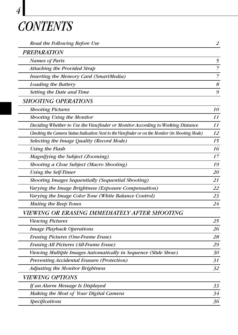Olympus C-1 D-150 User Manual | Page 4 / 146