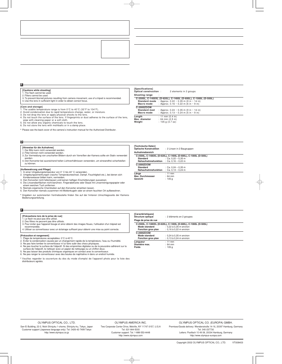 Olympus MCON 40 User Manual | Page 2 / 2