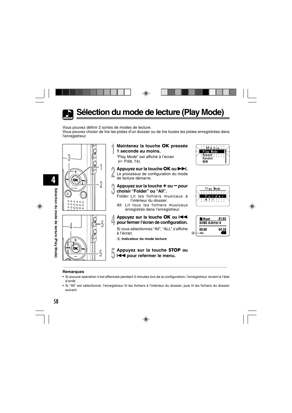Sélection du mode de lecture (play mode) | Olympus WS-300M User Manual | Page 146 / 264
