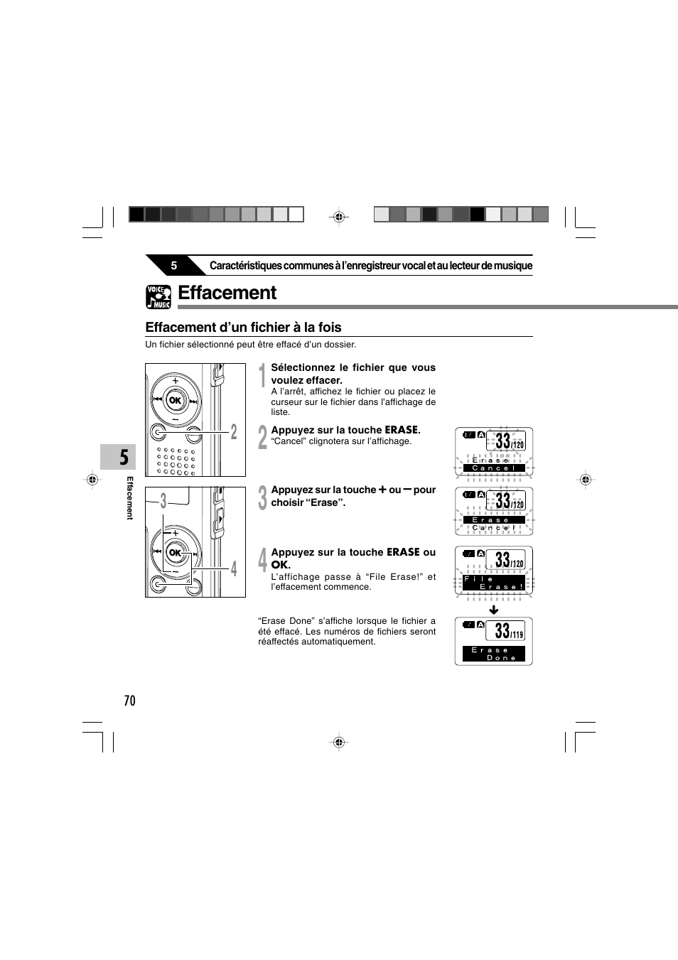 Effacement | Olympus WS-300M User Manual | Page 158 / 264
