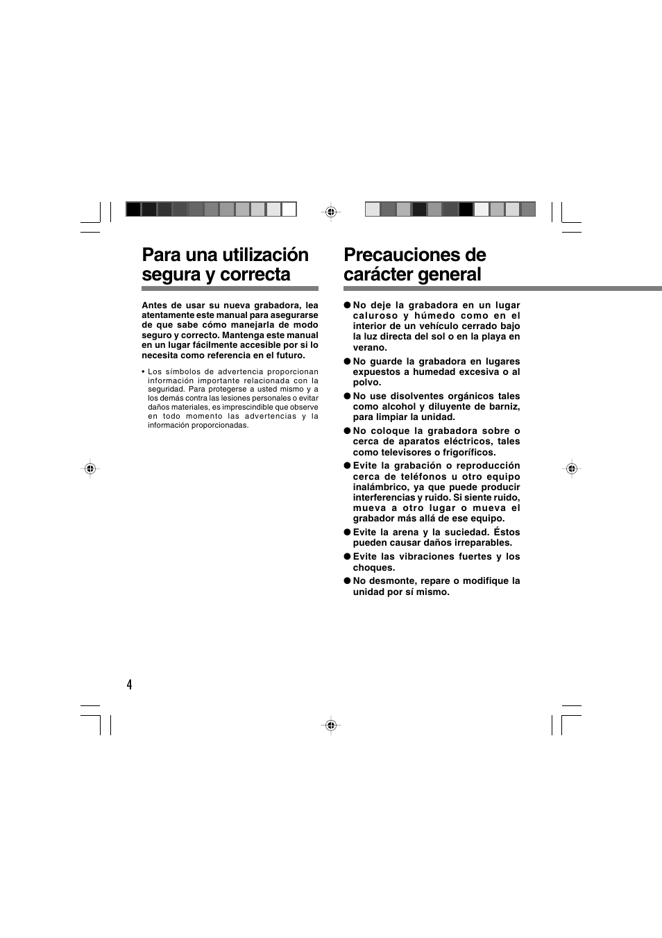 Para una utilización segura y correcta, Precauciones de carácter general | Olympus WS-300M User Manual | Page 180 / 264