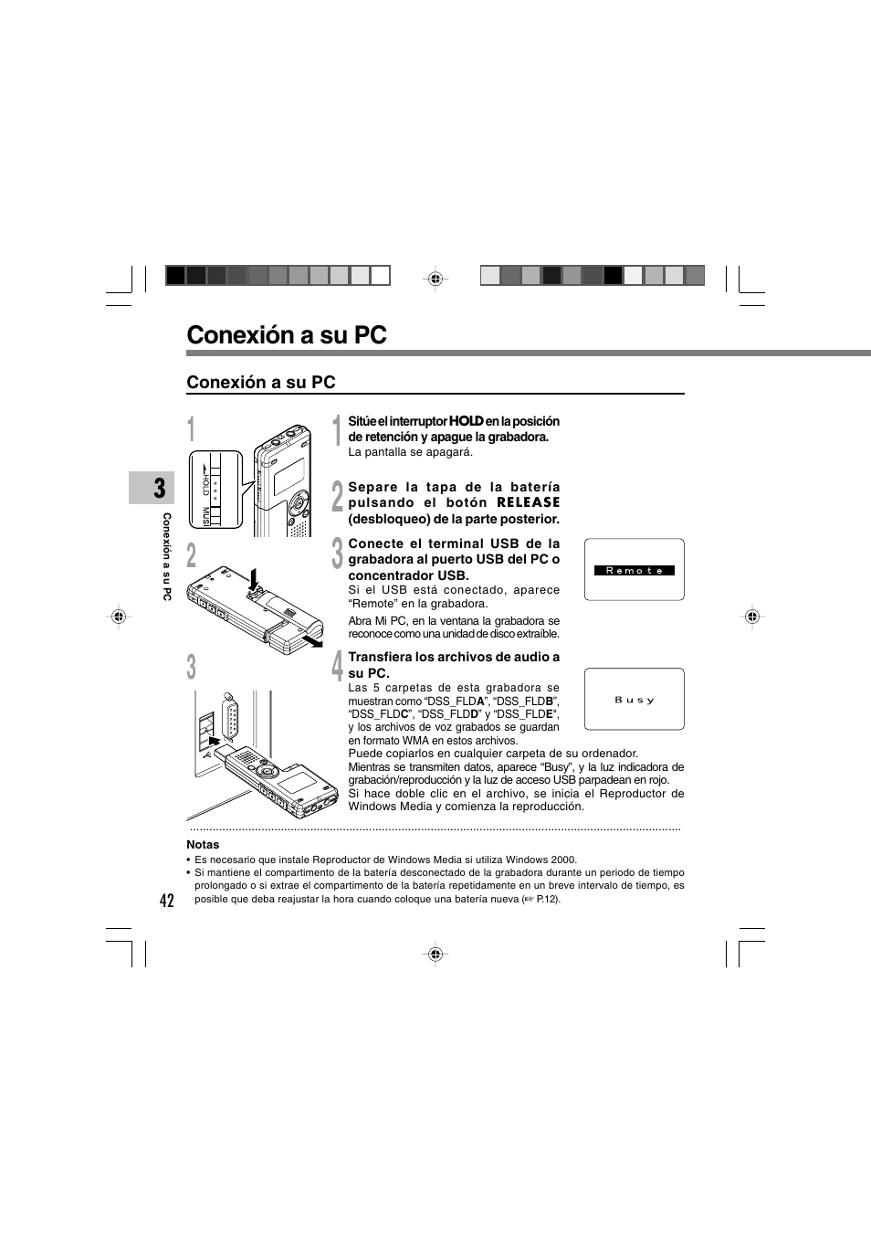 Conexión a su pc | Olympus WS-300M User Manual | Page 218 / 264