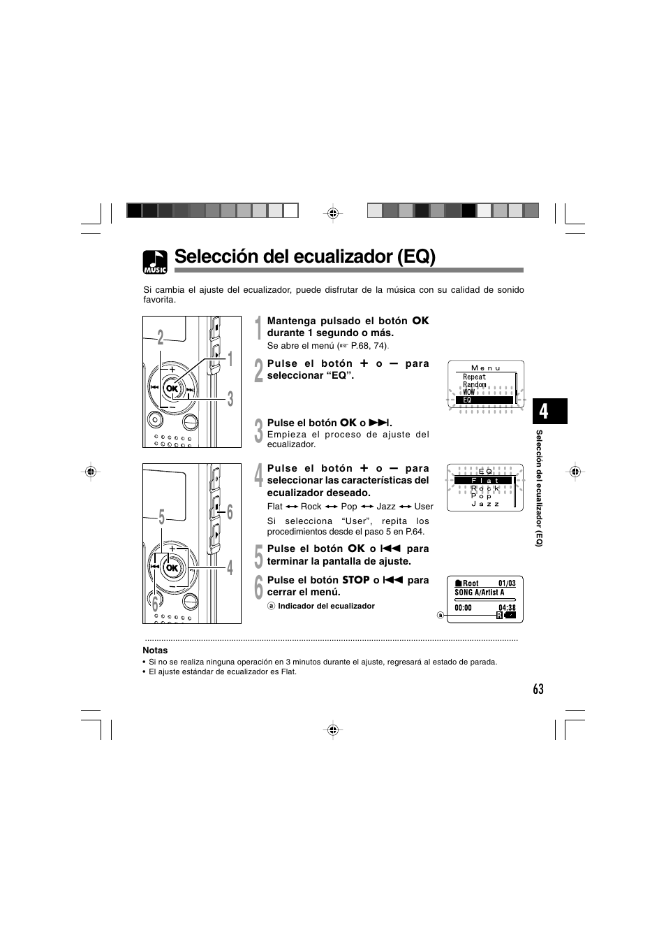 Selección del ecualizador (eq) | Olympus WS-300M User Manual | Page 239 / 264