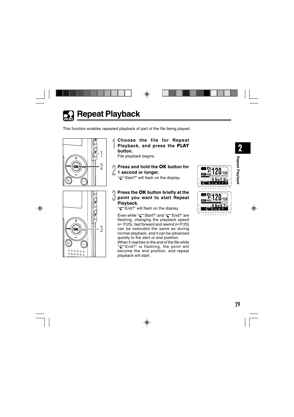 Repeat playback | Olympus WS-300M User Manual | Page 29 / 264