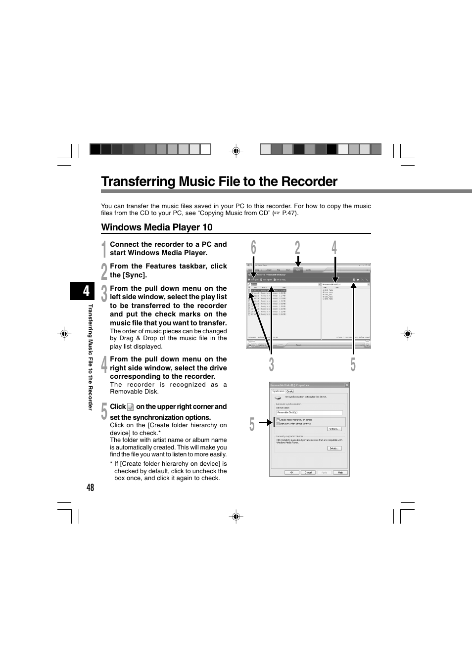 Transferring music file to the recorder | Olympus WS-300M User Manual | Page 48 / 264