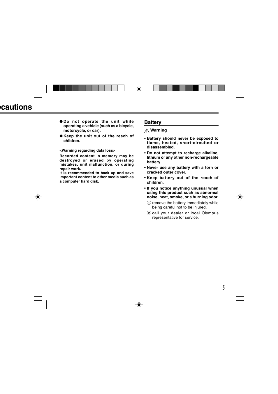 Ecautions | Olympus WS-300M User Manual | Page 5 / 264
