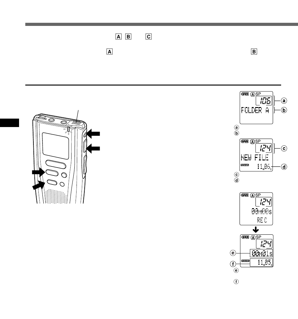 Recording, New recording | Olympus DS-3000 User Manual | Page 16 / 57