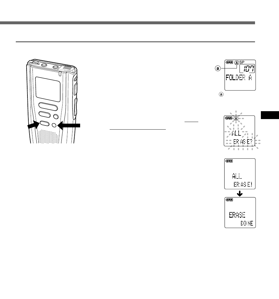 Erase all files from a folder | Olympus DS-3000 User Manual | Page 27 / 57