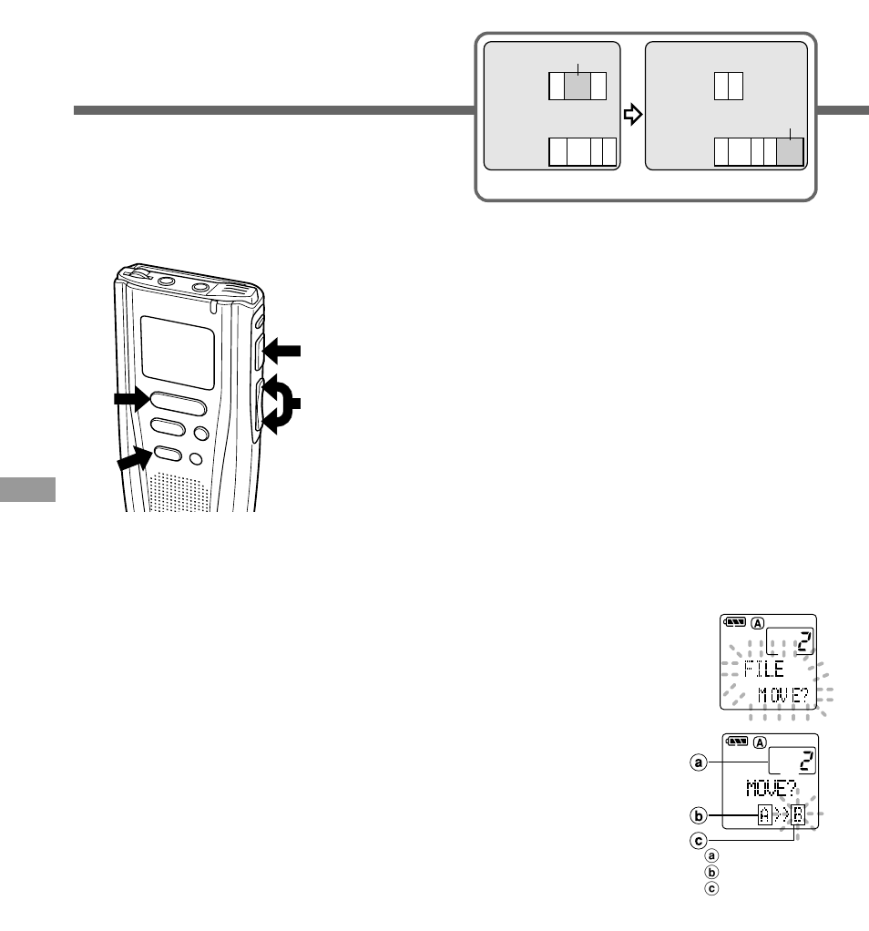 Moving files across folders | Olympus DS-3000 User Manual | Page 36 / 57