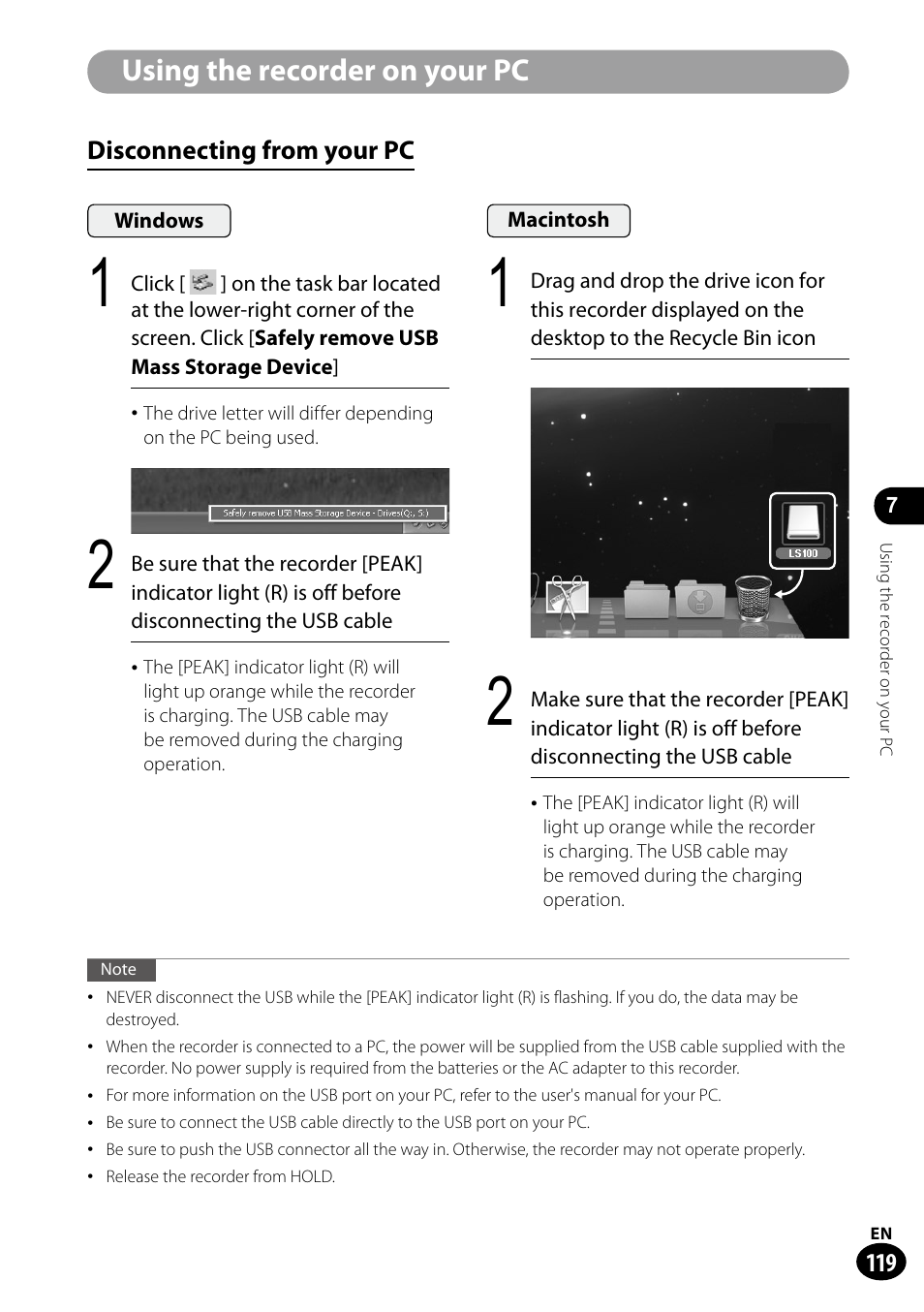 Using the recorder on your pc | Olympus LS-100 User Manual | Page 119 / 135
