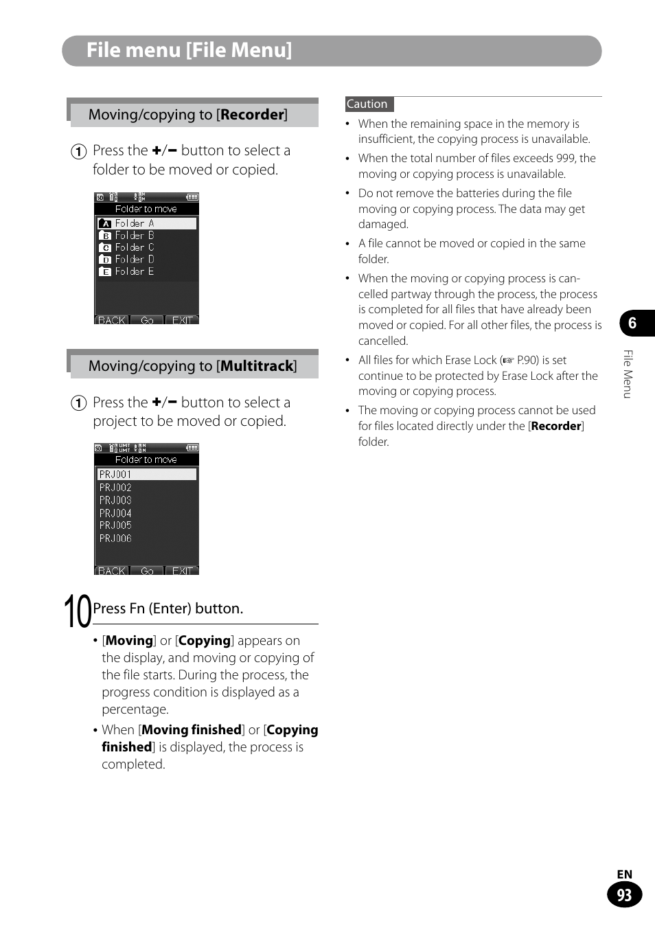 File menu [file menu | Olympus LS-100 User Manual | Page 93 / 135