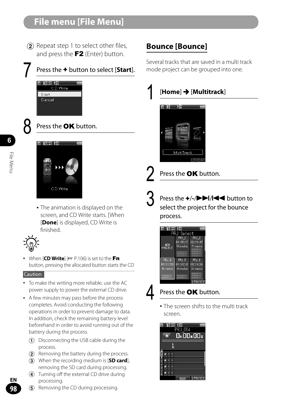 File menu [file menu | Olympus LS-100 User Manual | Page 98 / 135