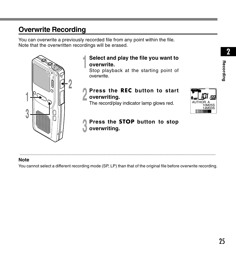 Olympus DS-3300 User Manual | Page 25 / 94